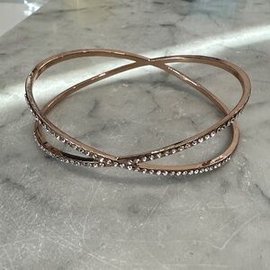 Elegant Gold Crystal Bangle Bracelet